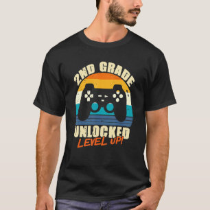 T-shirt Jeu Déverrouillé De Niveau Nd En 2E Année Retour À