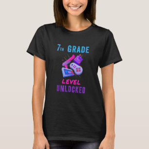 T-shirt Jeu Déverrouillé De Septième Classe 1Er Jour De Sc