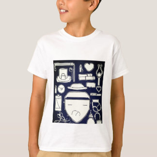 T-shirt Jeu d'icônes Médicale monochrome