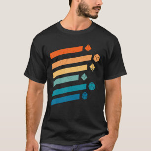T-shirt Jeu d'Imaginaire Dice D20 Dragons Retro Dungeons