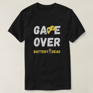 T-shirt Jeu drôle terminé Batterie morte Art