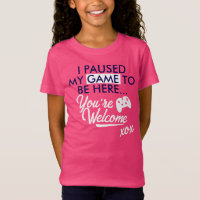 Jeu en pause blanc mignon Slogan Gamer Girl