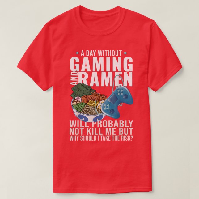 T-shirt Jeu Gamer Anime Japonais Noodle Ramen  (Design devant)