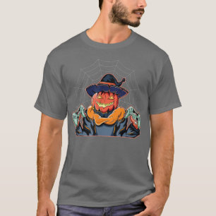 T-shirt Jeu Halloween Skeleton Jack-o'-lantern Gamer Boy