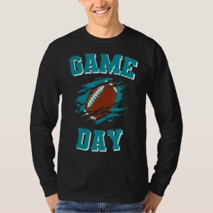 T-shirt Jeu Jour Coup d'envoi Football Aqua et Orange Team