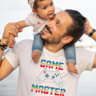 T-shirt Jeu Maître Gamer Papa Fête des pères Hommes Blanc