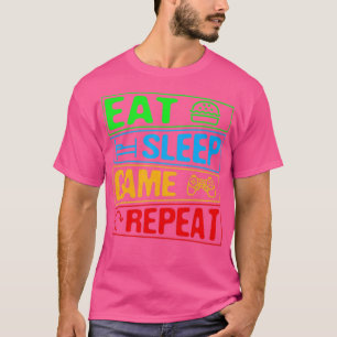 T-shirt Jeu Manger Dormir Jeu Répéter Cadeau Multijoueur V