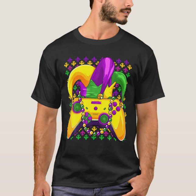 T-shirt Jeu Mardi Gras Contrôleur de jeu vidéo Gamer Funn (Devant)
