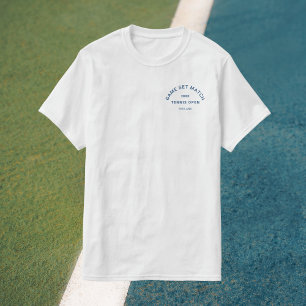 T-shirt Jeu Match Blue Crest Mens Tennis Whites