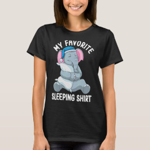T-shirt Jeu mignon pour femmes Eléphant dormant nuit nuit 