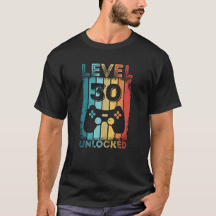 T-shirt Jeu niveau 30 déverrouillé 30e anniversaire Jeu ca