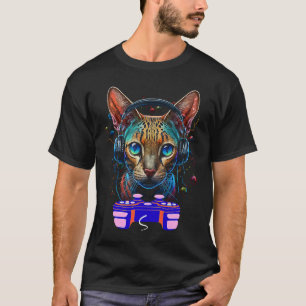 T-shirt Jeu Ocicat Joueur de chat Animal Vidéo Joueur Homm