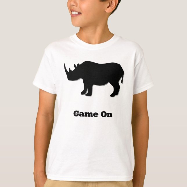 T-shirt Jeu Rhino sur noir (Devant)