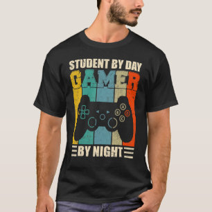 T-shirt Jeu Sarcasm Retro Étudiant Par Jeu De Jour Par Nui