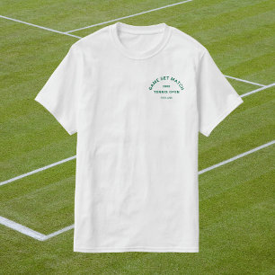 T-shirt Jeu Set Match Green Crest  Tennis Hommes Blancs