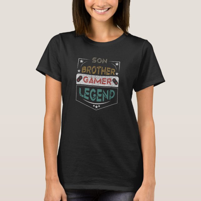 T-shirt jeu Son Frère Gamer Legend Jeux vidéo (Devant)
