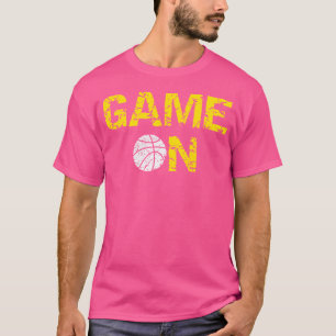 T-shirt Jeu Sur Basket Bleu Black Jaune Or Équipe Col