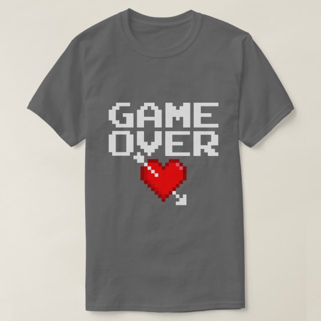 T-shirt Jeu sur Gamer Valentine 8 bits Jeu Pixel Coeur (Design devant)