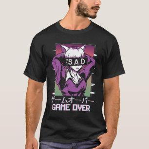 T-shirt Jeu sur le Japon esthétique triste Anime Vaporwav