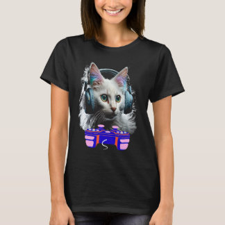 T-shirt Jeu Turc Angora Chat Joueur Animal Vidéo Jeu