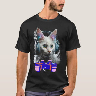 T-shirt Jeu Turc Angora Chat Joueur Animal Vidéo Jeu