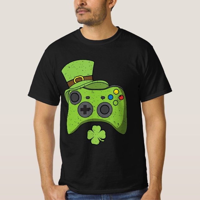 T-shirt Jeu vidéo amusant Console Jour de la Saint Patrick (Devant)