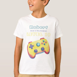 T-shirt Jeu vidéo aquarelle anniversaire enfants