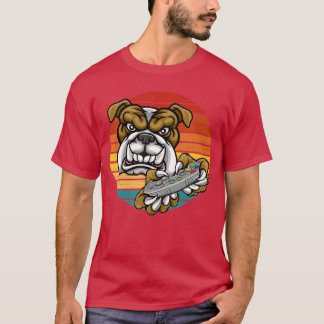 T-shirt Jeu Vidéo Bull Dog Joueur Jeux Rétro Coucher de so