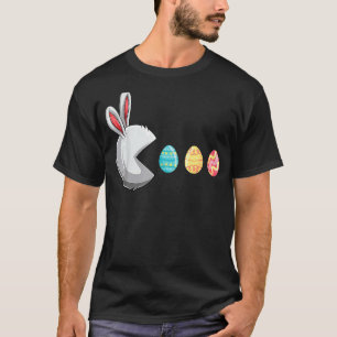 T-shirt Jeu Vidéo Bunny Mange Oeufs Gamer Enfants Garçons 