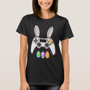 T-shirt Jeu Vidéo Bunny OEufs Contrôleur Jour de Pâques Je