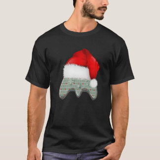 T-shirt Jeu vidéo Contrôleur de Noël Santa Hat Gamer Ho