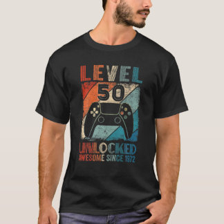 T-shirt Jeu vidéo de niveau vintage 50 déverrouillé Awesom