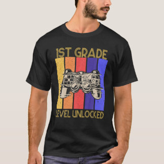T-shirt Jeu Vidéo Déverrouillé De 1Ème Année Retour À L'Éc