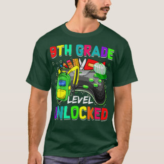 T-shirt Jeu vidéo déverrouillé de 9e année Retour à l'écol