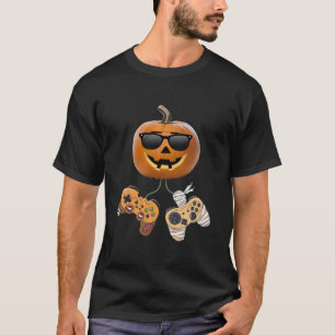 T-shirt Jeu vidéo Halloween Citrouille Gamer Funny Hallowe