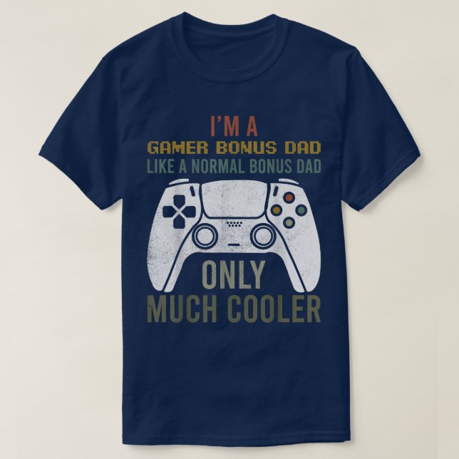 T-shirt Jeu Vidéo Mens Joueur Bonus Papa Appareils, Gros A (Design devant)