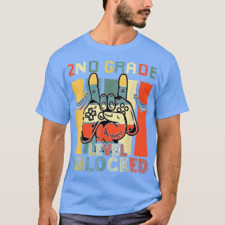 T-shirt Jeu vidéo Niveau déverrouillé Jeu sur 2e année Ret