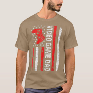 T-shirt Jeu vidéo pour hommes papa américain Drapeau papa 