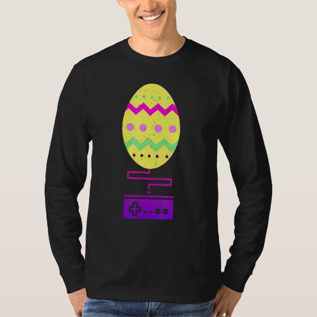T-shirt Jeu vidéo Retro Jeu Joueur Cool Oeuf de Pâques (Devant)