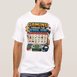 T-shirt Jeu vidéo tout au long de l'année scolaire Rétro P