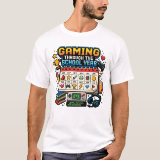 T-shirt Jeu vidéo tout au long de l'année scolaire Rétro P