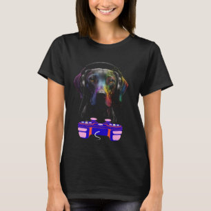 T-shirt Jeu Weimaraner Chien Joueur Vidéo Animal Gamer M