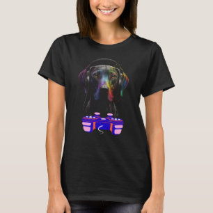 T-shirt Jeu Weimaraner Chien Joueur Vidéo Animal Joueur Me