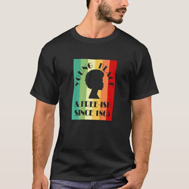 T-shirt Jeune Black & Free Ish depuis 1865 Junetdix Black (Devant)