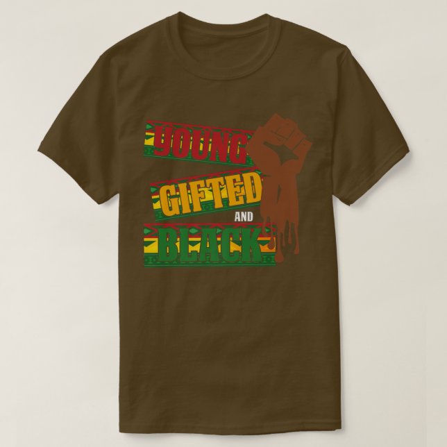 T-shirt Jeune cadeau et Noir Histoire Mois Fierté A (Design devant)