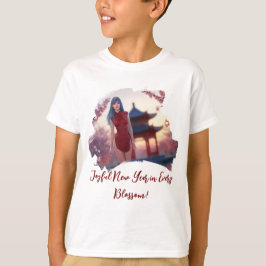 T-shirt Jeune Cheongsam Beauté Poster pour le Nouvel An ch
