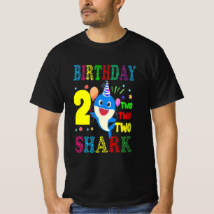 T-shirt Jeune Cute Shark Birthday Boy 2 Year Old Doo