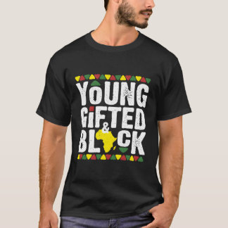 T-shirt Jeune Dashiki noir doué Histoire de la fierté afri