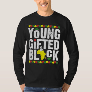 T-shirt Jeune Dashiki noir doué Histoire de la fierté afri