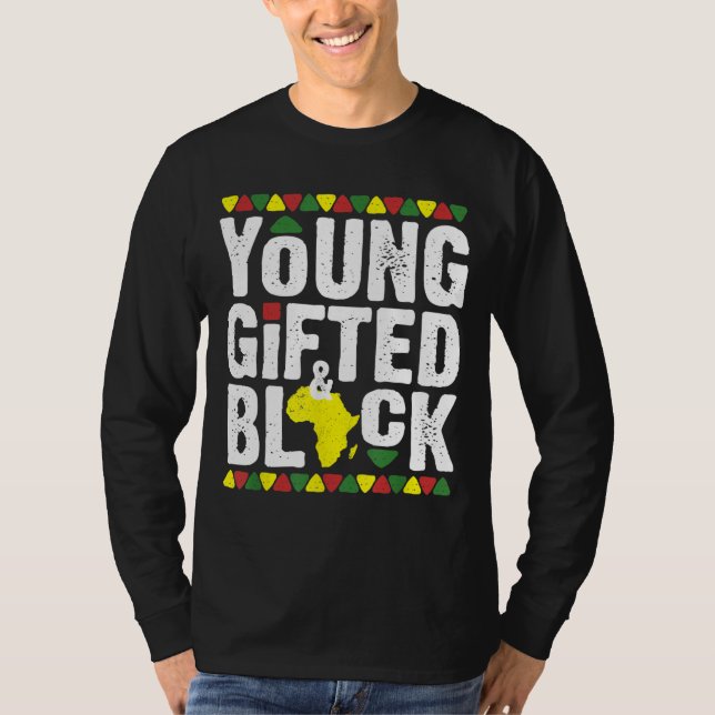 T-shirt Jeune Dashiki noir doué Histoire de la fierté afri (Devant)
